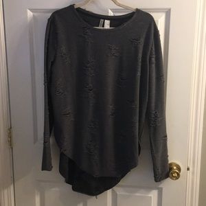 Love culture distressed long sleeve shirt